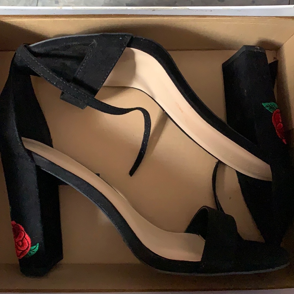 Suede Rose Heels (Never Worn) - Picture 2 of 2